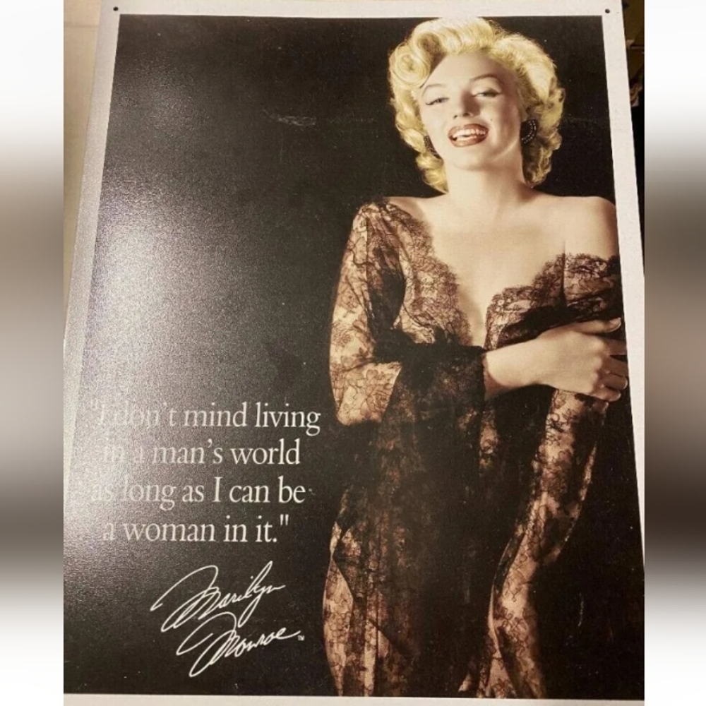 Marilyn Monroe Tin Plaque Sign and 2 Puzzles Old Hollywood Celebrities